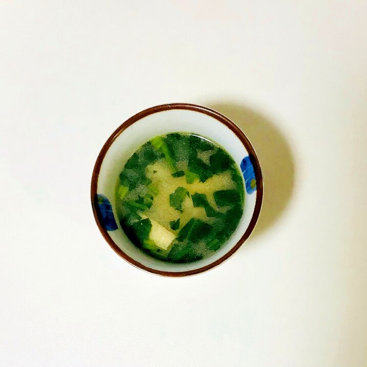 小松菜としめじの簡単油揚げ味噌汁
